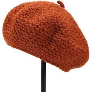 Baret meisje Britse retro achthoekige hoed herfst winter Japanse familie zoete leuke hand haak haarlijn schilder hoed tij vrouwen hoed