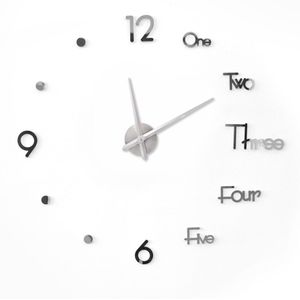 Diy Digitale Wandklok 3D Sticker Modern Grote Stille Klok Home Office Decor Muur Horloge Voor Woonkamer Decoratie
