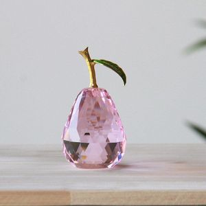 Kleur Kunstmatige Kristallen Glas Peer Fruit Art Decoratie Voor Plated Inrichting Craft Voor Thuis En Bruiloft Decoratie Artikelen