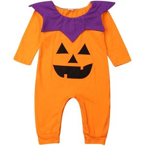 0-24M Pasgeboren Baby Jongen Meisje Halloween Rompertjes Cartoon Grappige Pompoen Jumpsuit Lange Mouwen Kleding Herfst Baby Kostuums