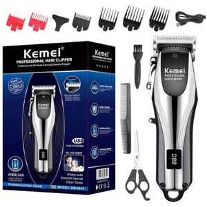 Kemei 2619 Pro Elektrische Led Tondeuse Metalen Behuizing Professionele Koord Cordless Verstelbare Krachtige Tondeuse Kapsel