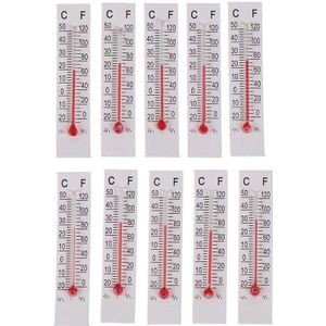1/10Pcs Miniatuur Papier Karton Thermometer Indoor Outdoor Garden Home Garage Kantoor Kamertemperatuur Meting Tool