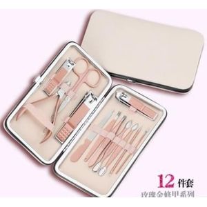 18 stks/set Rose Gold Roestvrij Staal Nagelknipper Trimmen Tool Set Schoonheid Schaar Manicure Pedicure Nagelknipper Kit