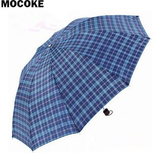 plaid paraplu oversize paars en blauw parasols mannen non automatische business paraguas winddicht mannelijke