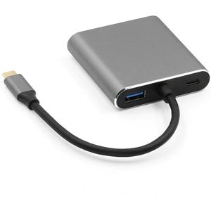 4-In-1 Docking Station Type-C Naar Hdmi + Vga + USB3.0 + Pd Multifunctionele Split lijn Kaartlezer Hub Plug En Play