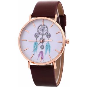 Relojes Para Mujer Dames Casual Horloges Dream Catcher Quartz Horloge Lederen Riem Riem Vrouwen Horloges Jurk Klok # D