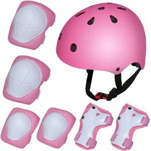 7Pcs Kinderen Outdoor Sport Scheenbeschermers Ademend Jongens Meisjes Schaatsen Skateboard Fiets Loopfiets Beschermende Leveringen Set