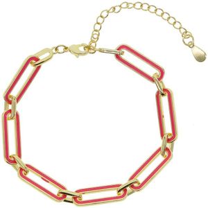 Kleurrijke Sieraden Geometrische Rechthoek Cubaanse Link Chain Neon Enamel Goud Kleur Mode Vrouwen Ketting Armband