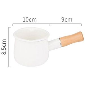 Non Stick Emaille Melk Pot Met Houten Handvat Gasfornuis Inductie Cooke Baby Ontbijt Melk Koffie Steelpan Keuken Kookgerei