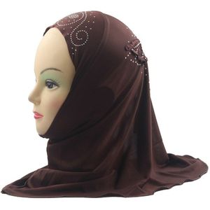Meisjes Hijab Kids Moslim Mooie Borduurwerk Hijab Islamitische Mode Sjaal Sjaals Bloem Patroon ongeveer 45cm