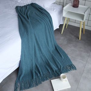 Knit Gooi Deken Warm & Gezellig Voor Couch Sofa Bed Strand Reizen Zomer Airconditioning Dekens Voor Bedden Beddengoed dekbed