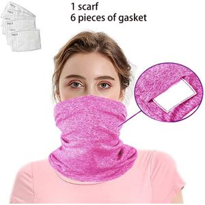 Unisex Halsbeenkap Met PM2.5 Filters Fietsen Bandana Stofdicht Gezichtsmasker Sjaal Q0KE