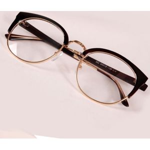 Vrouwen Stijlvolle Cat Eye Halve Cirkel Frame Optische Glazen Lichtgewicht Metalen + Plastic Anti-Straling Bril Gewoon Glas Bril