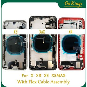 X Voor Iphone X Xs Xr Xsmax Max Volledige Terug Behuizing Rear Batterij Cover Deur Midden Frame Chassis + Glas met Flex Kabel Assemblage