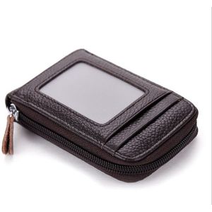 mannen Portemonnee Lederen Credit Card Holder RFID Blocking Ritsvak mannen Business Kaarthouder Portemonnee