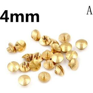 10 Pcs 4 6 8 Mm Ronde Hoofd Knop Schroef In Knop Studs Voor Bag Belt Leathercraft Duurzaam Lederen Effen messing Riem Zak Klinknagel