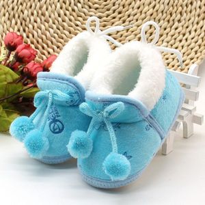 Baby Prinses Schoenen Winter Keep Warm Prewalkers Zachte Bodem Laarzen Leuke Pasgeboren Baby 'S Anti-Slip Baby Meisje Schoenen