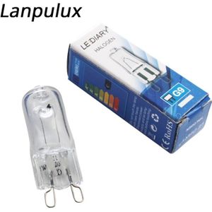 Lanpulux G9 Halogeenlampen 10 stks/partij 25 w/40 w/50 w 110 V/220 V Warm wit Helder Glas Dimbare Lamp Voor Wandlamp Met Een Innerlijke Doos