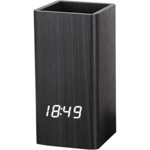 Digitale Wekker voor Slaapkamers, 12/24 Uur Houten LED-Klok met