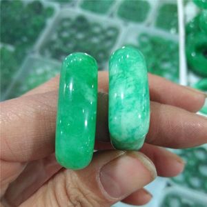 Natuurlijke Liefhebbers Mannen Vrouwen Groene Jade Ring Emerald Handgemaakte Jade Ringen Hand-Gesneden Carving Patroon Jade Ring sieraden Een