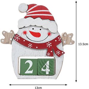 Kerst Houten Kalender Met Licht Kerstman Sneeuwpop Elanden Vormige Home Office Desktop Ornament Xmas Decorations