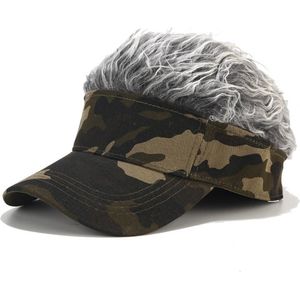 Mannen Zonneklep Cap Pruik Piekte Verstelbare Pruik Camouflage Golf dragen pruik baseball cap Outdoor hoed zonnebrandcrème schaduw sport