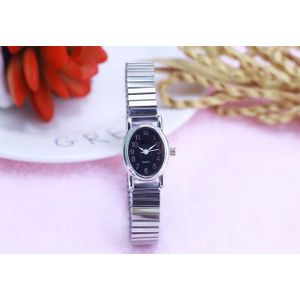 stijl oude vrouwen moeder flexibele elastische band quartz horloge dames mode eenvoudige rvs elektronische horloges