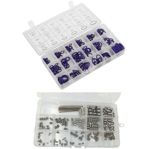 510 Stuks Reparatie Assortiment Kit: 270Pcs O-Ring Assortiment Seal Ring Set Rubber Afdichting Voor Hydraulische Pompen & 240Pcs M3 M4 M5 m6 M8 Voldaan