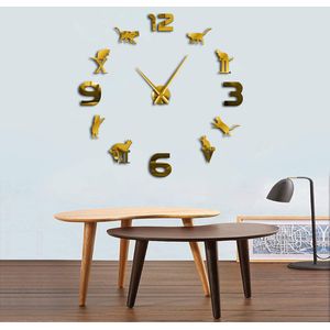 Kat 3D Muur Horloge Romeinse Arabische Cijfers Luxe Grote Wandklok Modern Dier Kitty Diy Tijd Klok Wall Art decor