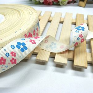 Hl 25Mm Breedte Gedrukt Bloem Grosgrain Lint Bruiloft Decoratie Diy Ambachten Voor Maken Haarelastiekjes A902