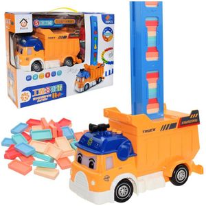 Automatische Leggen Domino Baksteen Trein Auto Set Sound Light Kids Kleurrijke Plastic Domino Blokken Spel Speelgoed Auto Voor Kinderen