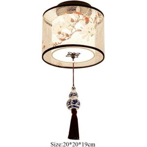 Chinese Ronde Vierkante Plafond Verlichting Armaturen Stof Voor Woonkamer Gangpad Schaduw Gemonteerd Lampa Sufitowa Japanse Led Plafond Lamp