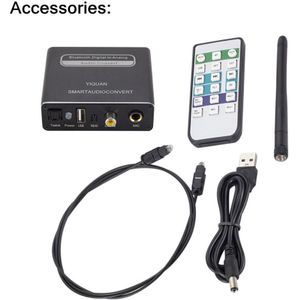 Digitaal Naar Analoog Audio Converter Optical Fiber Toslink Coaxiale Signaal Naar Rca R/L Play Microfoon Afstandsbediening Audio decoder