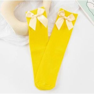 Kind Kniehoge Kous Rechte Heelless Kids Meisje Panty Pure Kleur Mooie Strik Ouder Meisje Sockken Kniehoge Kous