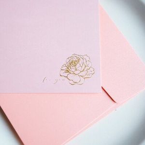 Roze Romantische 5 Letter Papier 5 Enveloppen Set Bronzing Brief Papier Enveloppen Voor Scrapbooking Liefde Brief