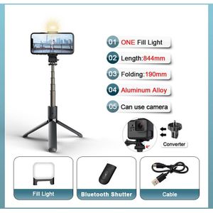 FANGTUOSI 2022 Aluminum Wireless bluetooth selfie stick foldable mini tripod With Fill light shutter control for IOS Android