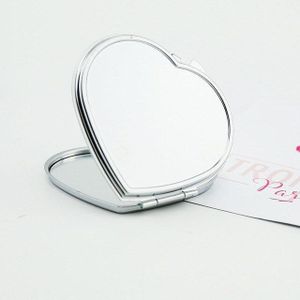 Dubbelzijdige Cosmetische Spiegel Pocket Compact Make-Up Spiegel Ronde Hart Folding Make Up Spiegel Reizen Draagbare Vergrootglas Spiegel