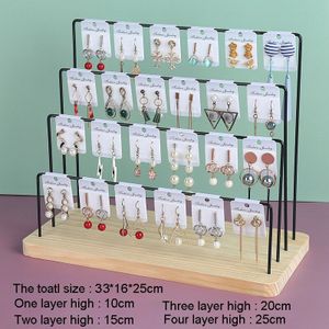 Houten Metalen Sieraden Stand Plank Houder Organizer Display Voor Oorbellen Ketting Armband Haar Accessoires Sleutelhanger Case Hanger