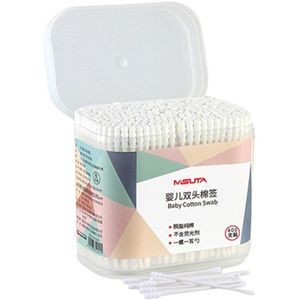 400 Pcs Fijn Papier Stok Dubbele Schroef Wattenstaafje Baby Veiligheid Wattenstaafjes Baby Schoon Oren Gezondheid Tampons