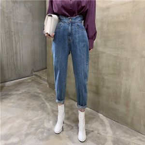 Hoge Taille Jeans Vrouw Harembroek Bud Taille Streetwear Wit Blauw Plus Size Vriendje Mom Jeans Voor Vrouwen Lente mode