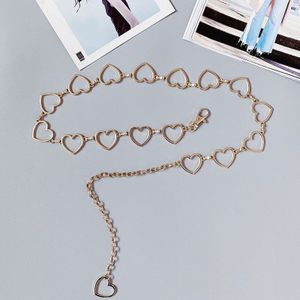 Liefde Hart Punk Hip-Hop Trendy Riem Taille Keten Vrouwen Broek Chain Rvs Lange Mannen Jeans Punk broek Sleutelhanger