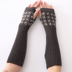 YOZIRON Vrouwen 2 Kleuren Geborduurde Winter Armwarmers Mouwen Armen Voor Vrouw Vingerloze Handschoenen Arm Warmer