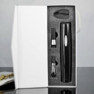 Rvs Elektrische Wine Opener Vacuüm Stopper Schenker Draadloze Kurkentrekker met Folie Cutter set voor wijn set 4 stks/set
