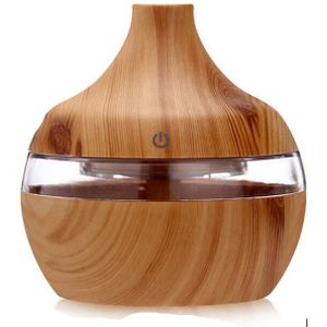 300Ml Elektrische Luchtbevochtiger Essentiële Aroma Olie Diffuser Ultrasone Houtnerf Luchtbevochtiger Usb Mini Mist Maker Voor Kantoor
