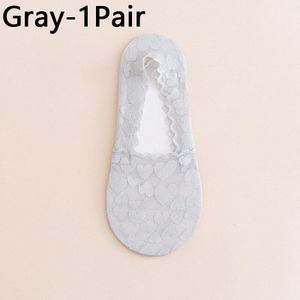 Mode Vrouwen Meisjes Lente Zomer Sokken Hart Vorm Print Kant Slipper Ademend Sokjes Onzichtbare Naadloze Boot Sokken