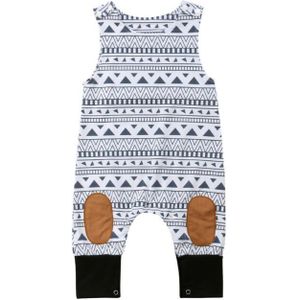Pasgeboren Baby Jongens Meisje Romper Mouwloos Print Jumpsuit Outfits Kleding Speelpakje Kleding 0-24M