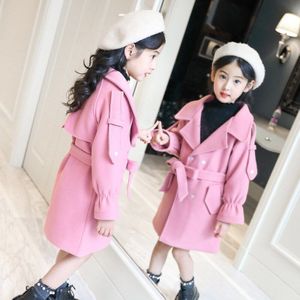 Meisje Wollen Jas Herfst Winter Dikke Uitloper Kids Wol Jassen Kinderen Lange Jassen Winter Tiener Warm Jacke Wind Mantel