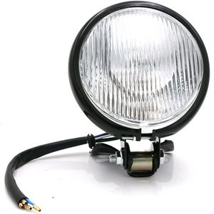 Universele Retro Metalen Motorfiets Koplamp Ronde 5 Inch 35W 12V Met Houder Voor Harley / Suzuki