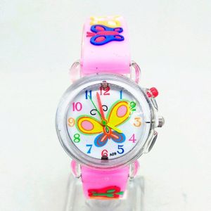 5 Kleuren Cartoon Gloeiende Kinderen Horloge Led Knippert Vlinder Sport Kids Horloge Voor Meisjes Student Kerst Licht Klok