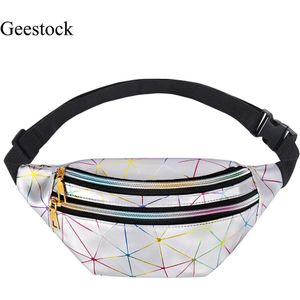 Geestock Holografische Taille Tassen Voor Vrouwen Banaan Vrouwelijke Fanny Pack Hip Heuptas Geometrische Mode Taille Packs Borst Tassen